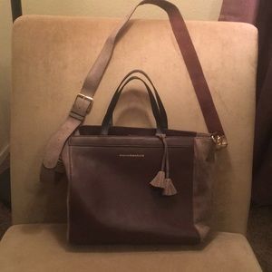 Mercer & Madison burgundy and grey purse